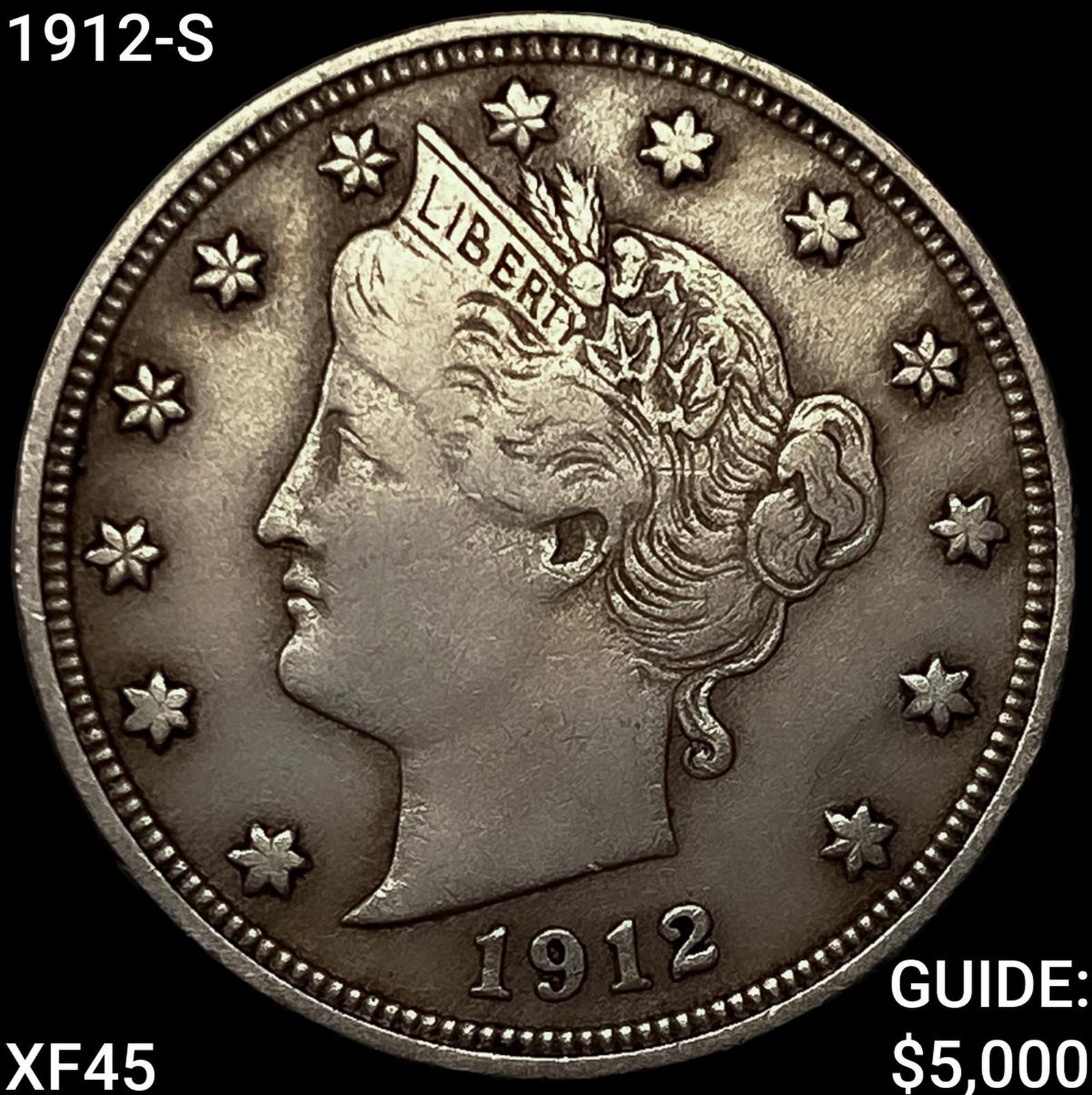 1912-S Liberty Victory Nickel: 1912-S Liberty Victory Nickel