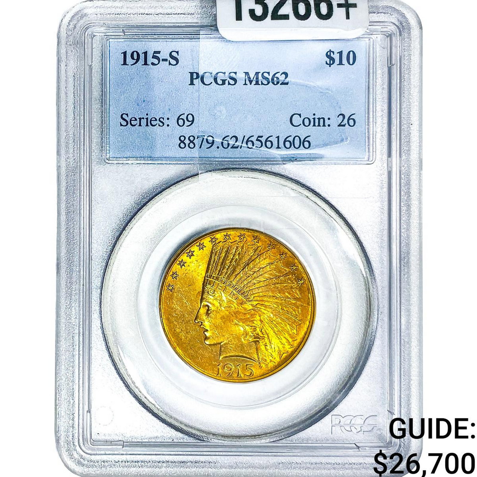 1915-D $10 Gold Eagle PCGS MS62: 1915-D $10 Gold Eagle PCGS MS62