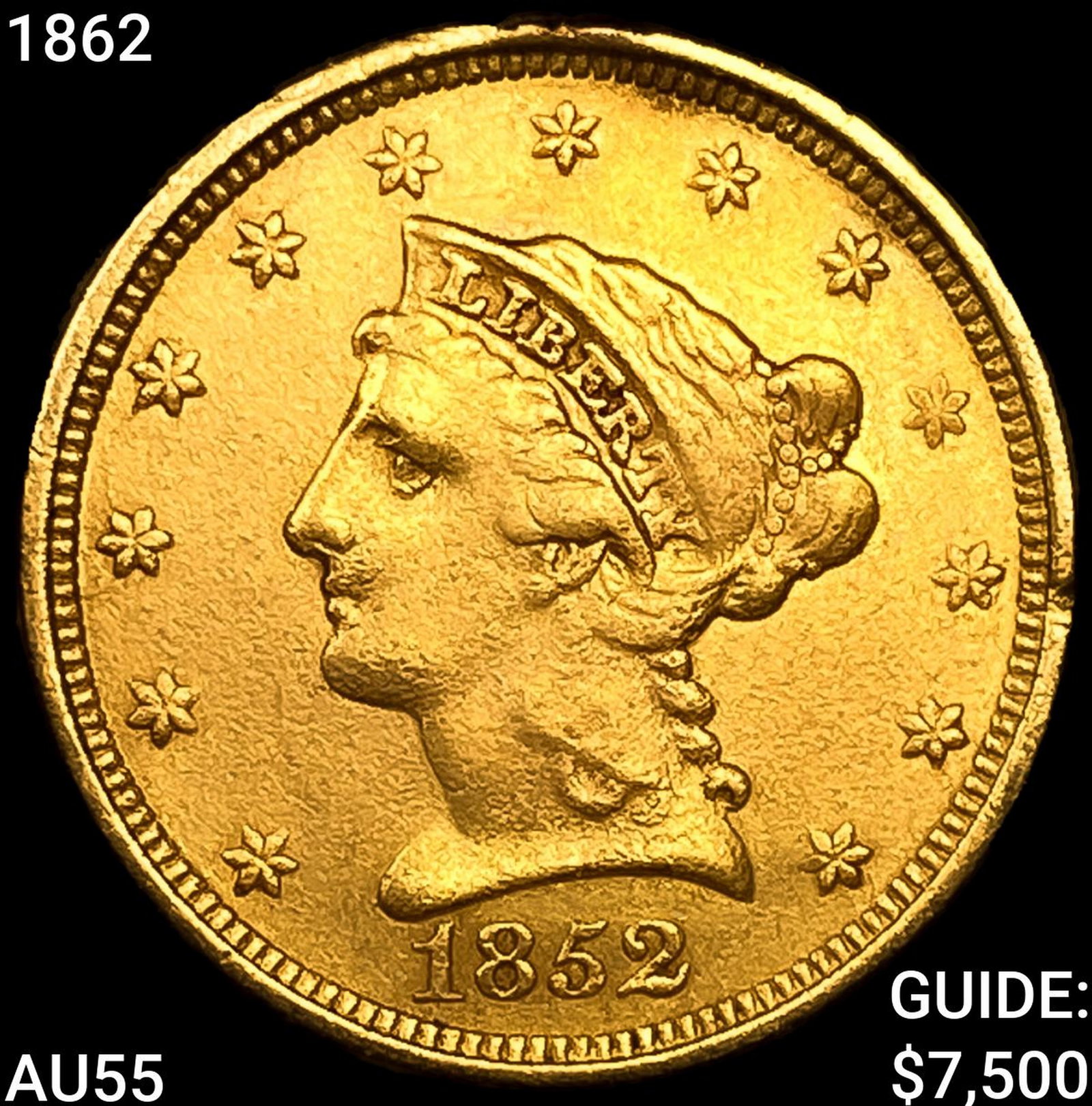 1862 $2.50 Gold Quarter Eagle: 1862 $2.50 Gold Quarter Eagle