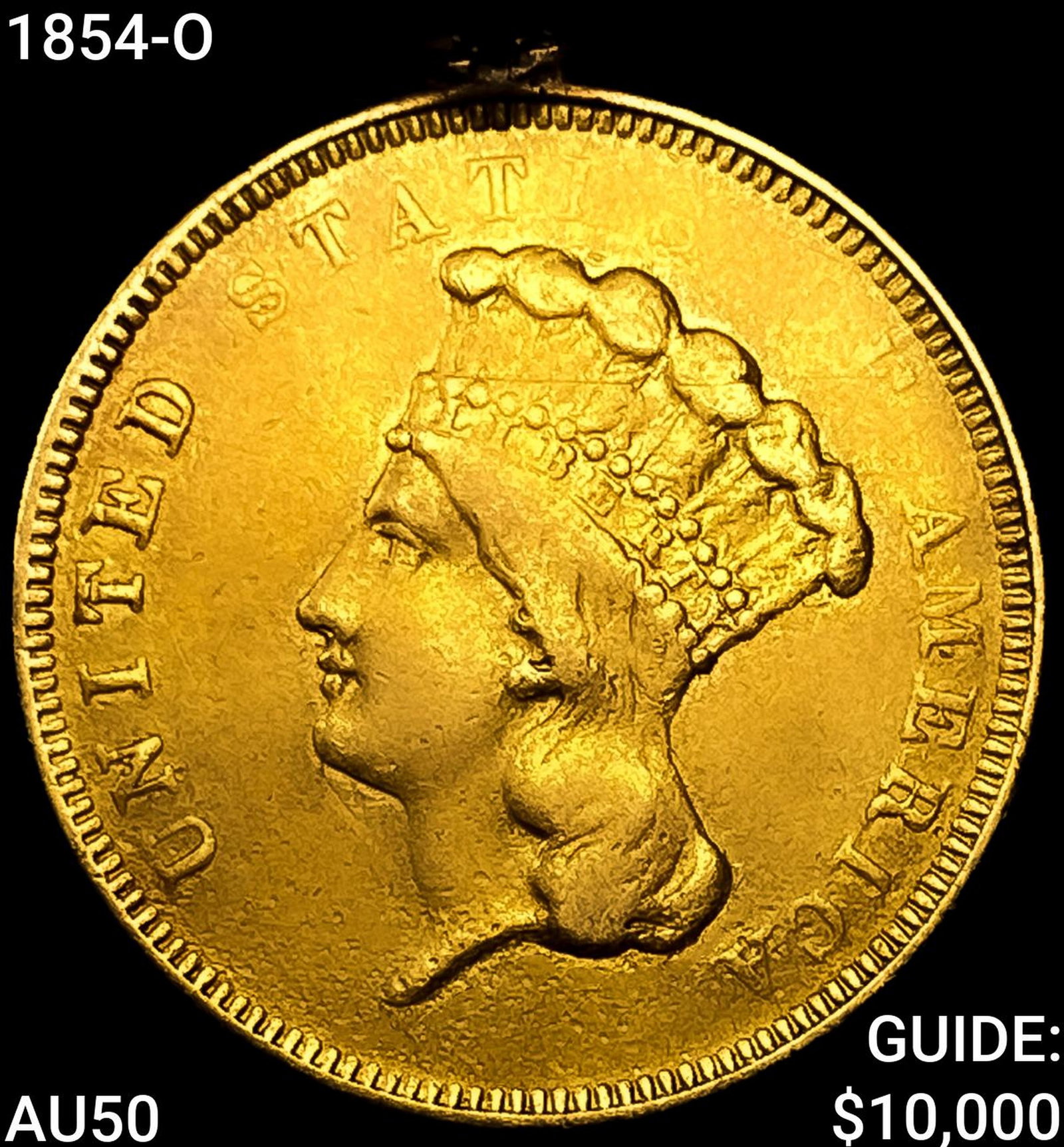 1854-O $3 Gold Piece (1 of 2)