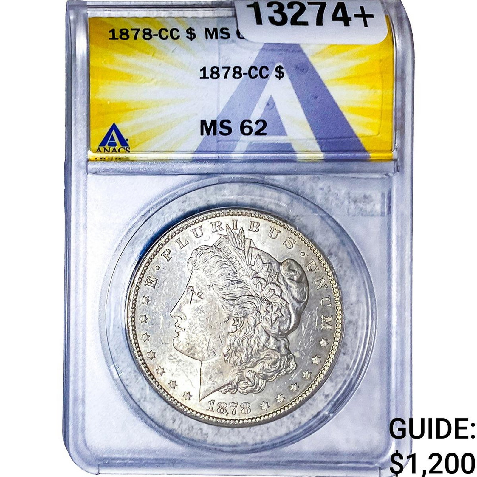 1878-CC Morgan Silver Dollar ANACS MS62: 1878-CC Morgan Silver Dollar ANACS MS62