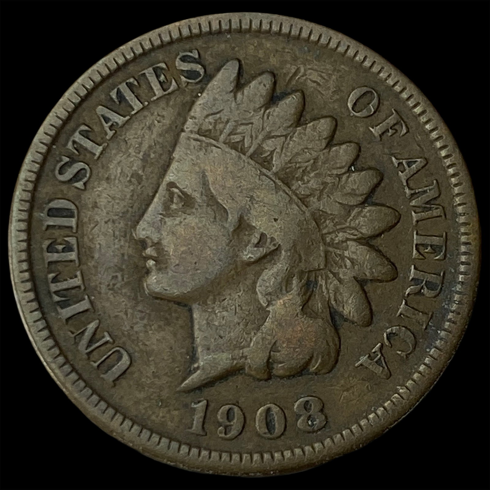 1908-S Indian Head Cent NICELY CIRCULATED: 1908-S Indian Head Cent NICELY CIRCULATED