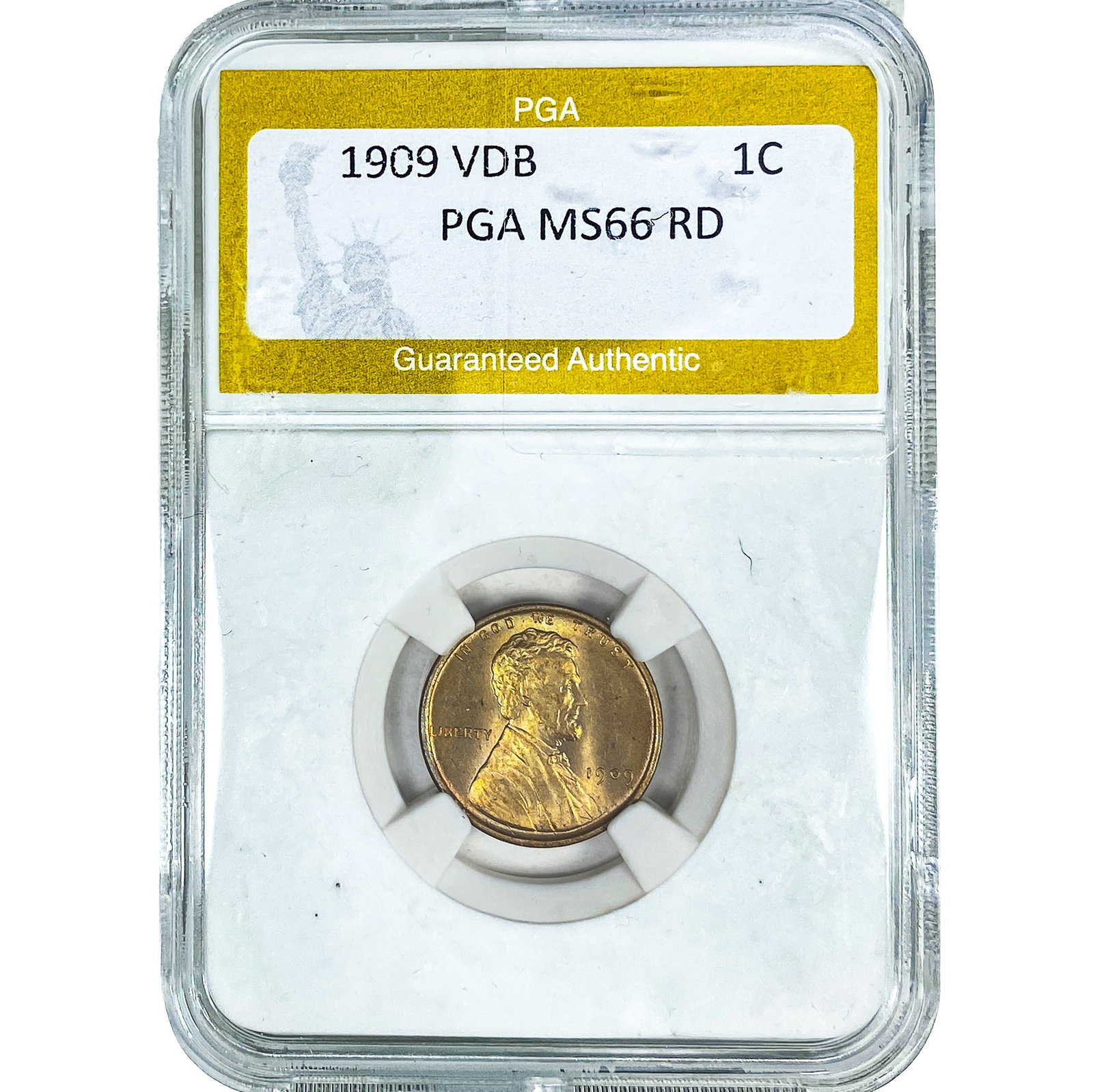 1909 VBD Wheat Cent PGA MS66 RD: 1909 VBD Wheat Cent PGA MS66 RD