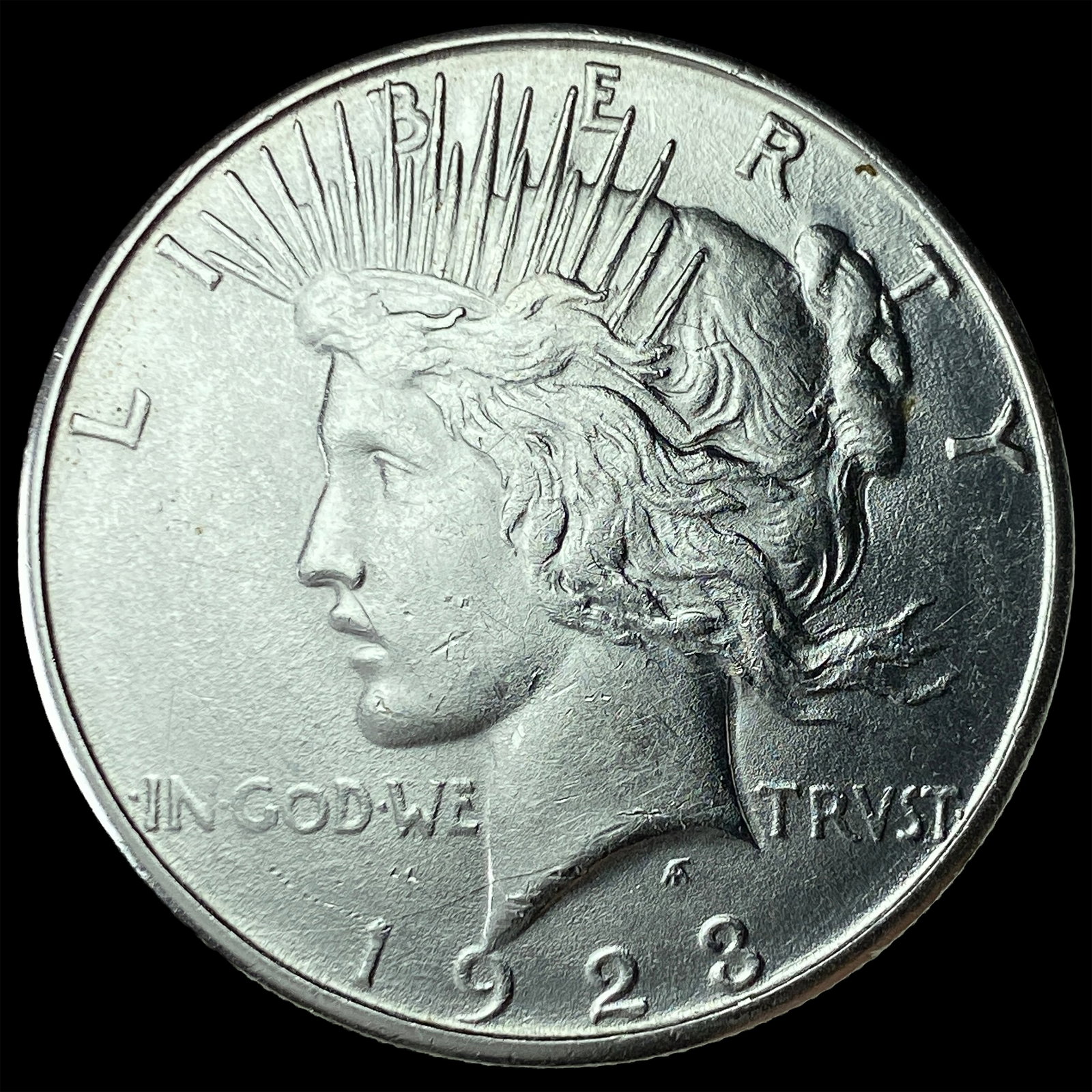 1923-S Silver Peace Dollar CHOICE AU: 1923-S Silver Peace Dollar CHOICE AU