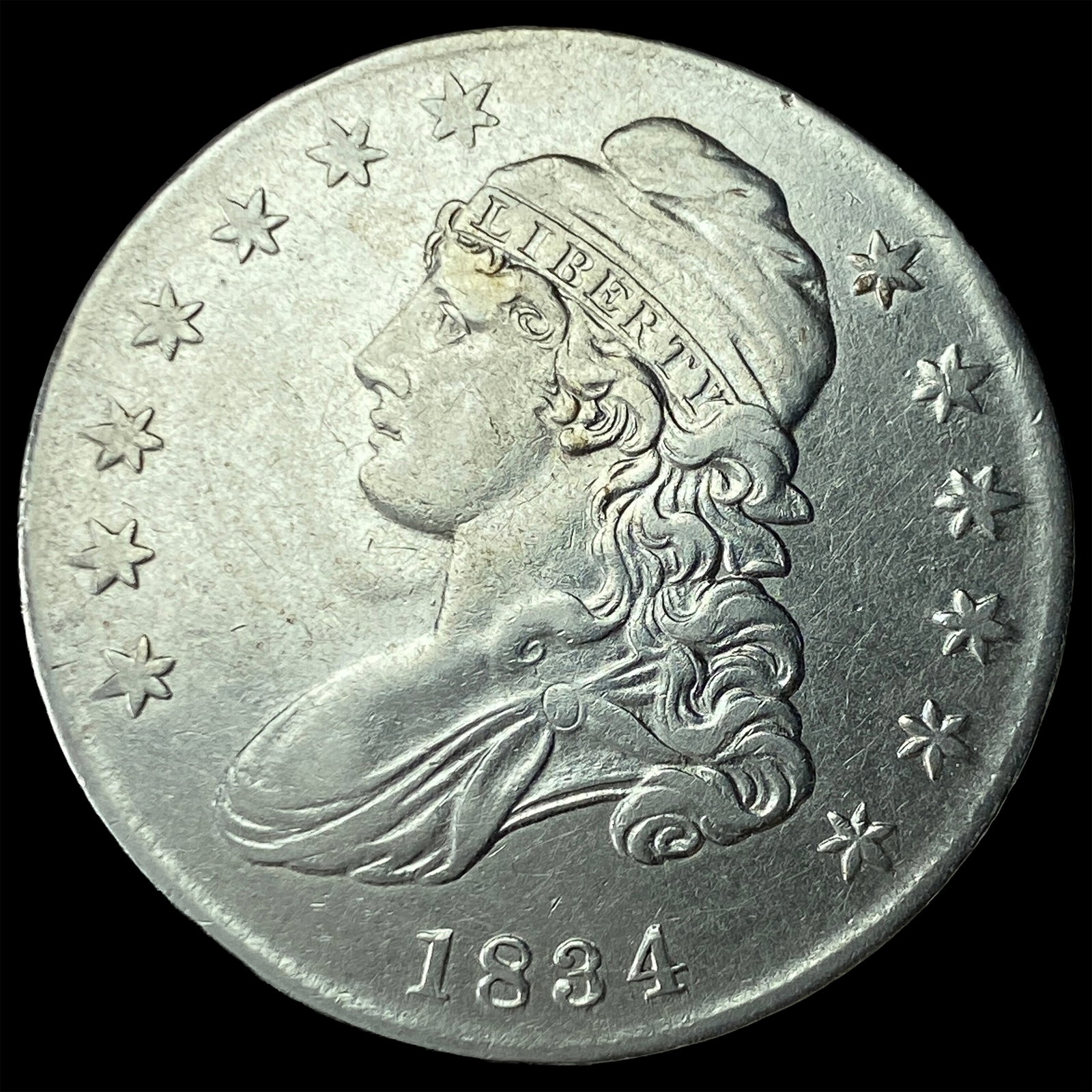 1834 Capped Bust Half Dollar CHOICE AU: 1834 Capped Bust Half Dollar CHOICE AU