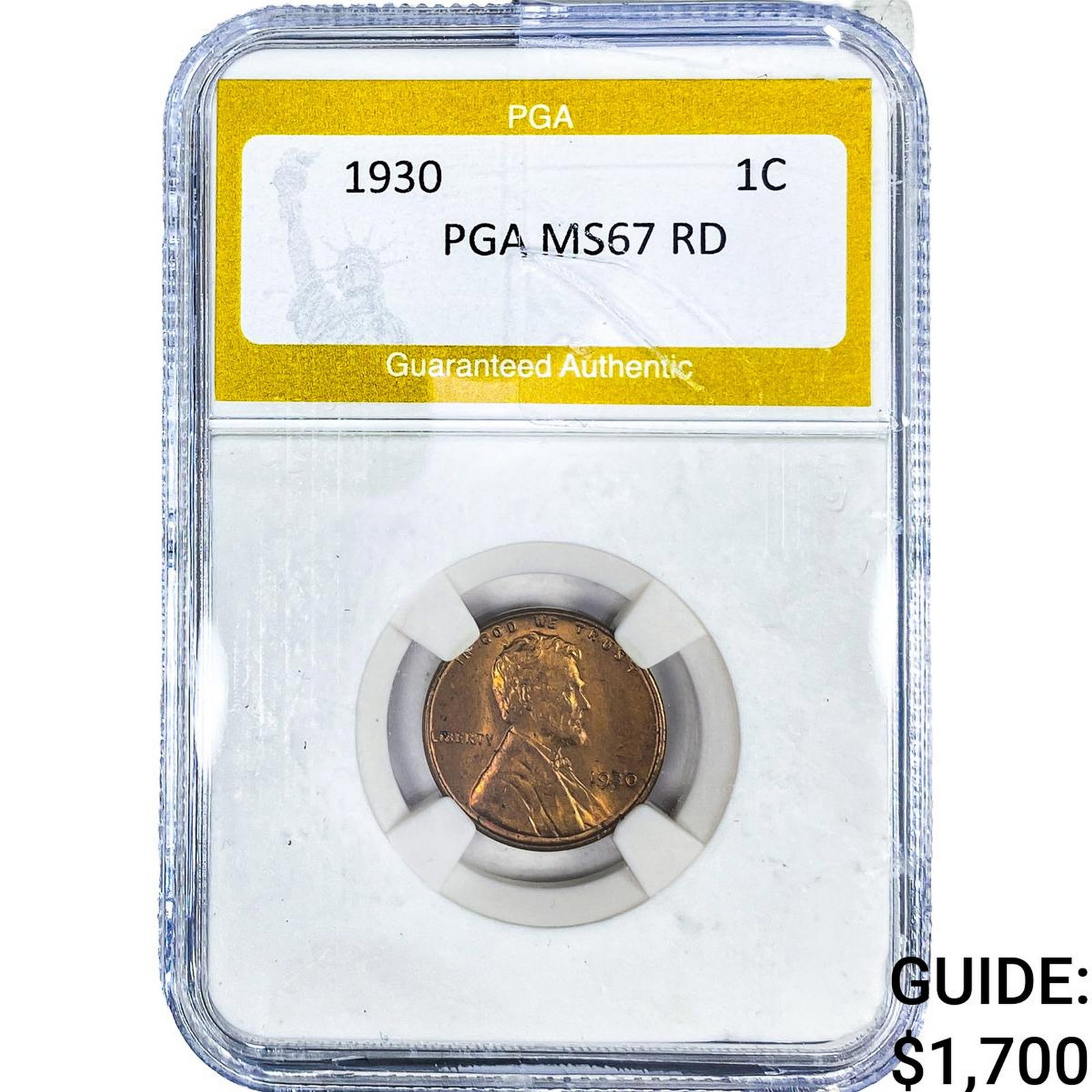 1930 Wheat Cent PGA MS67 RD: 1930 Wheat Cent PGA MS67 RD