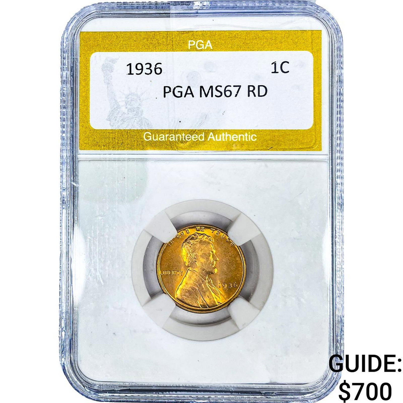 1936 Wheat Cent PGA MS67 RD: 1936 Wheat Cent PGA MS67 RD