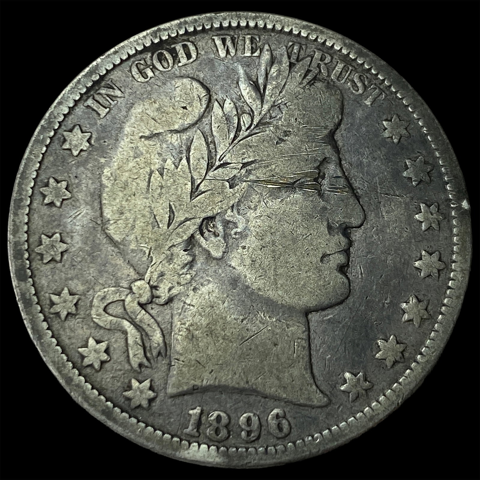 1896-O Silver Barber Half Dollar LIGHTLY CIRCULATED (1 of 2)