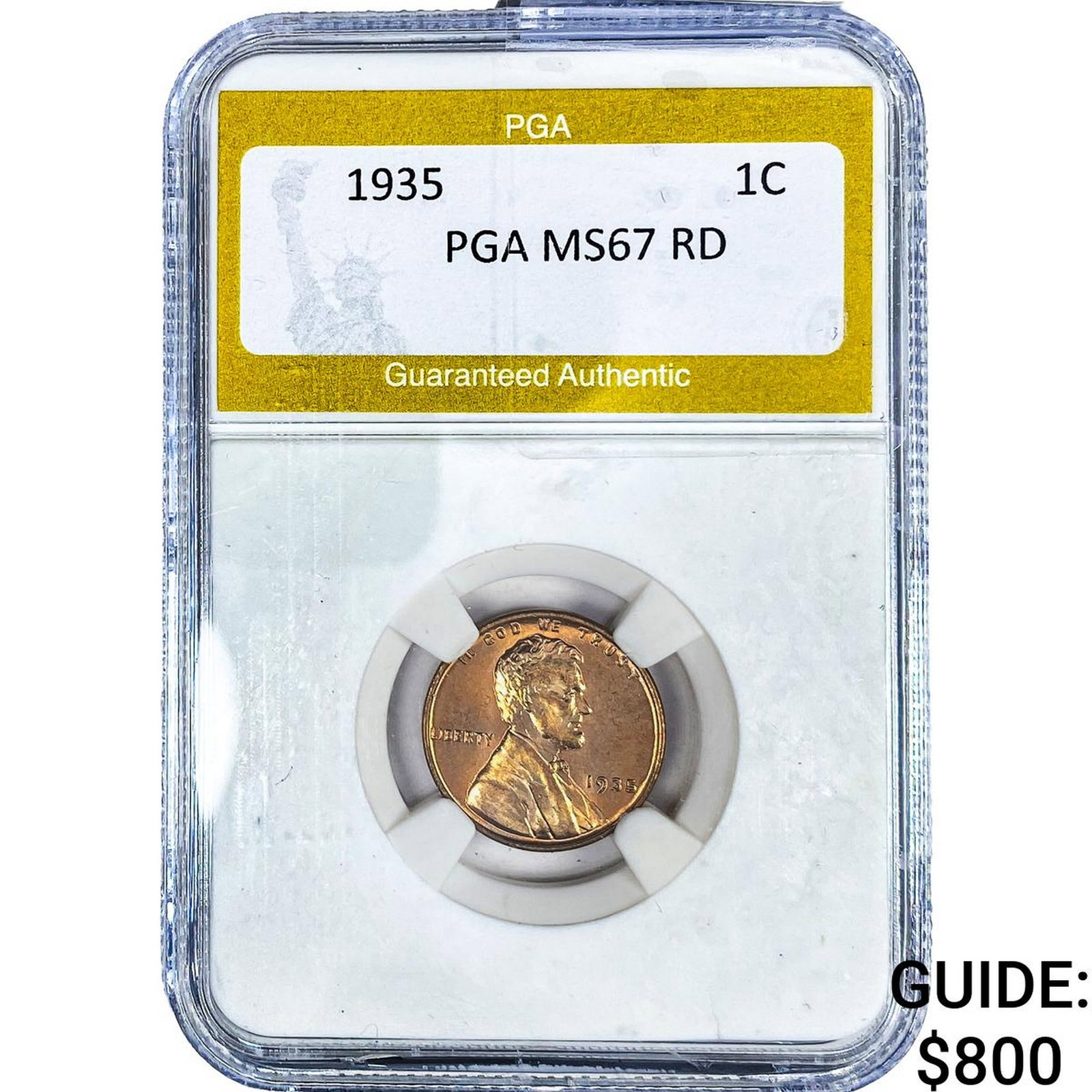 1935 Wheat Cent PGA MS67 RD: 1935 Wheat Cent PGA MS67 RD