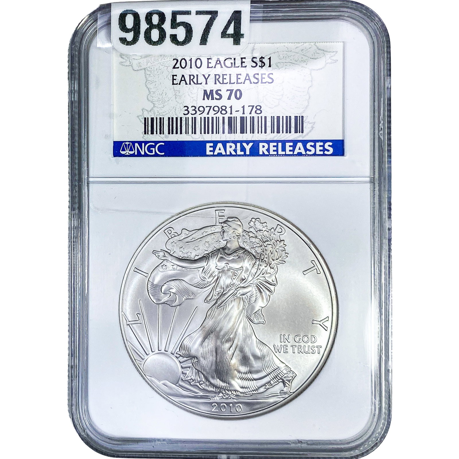 2010 Silver Eagle NGC MS70 (1 of 2)