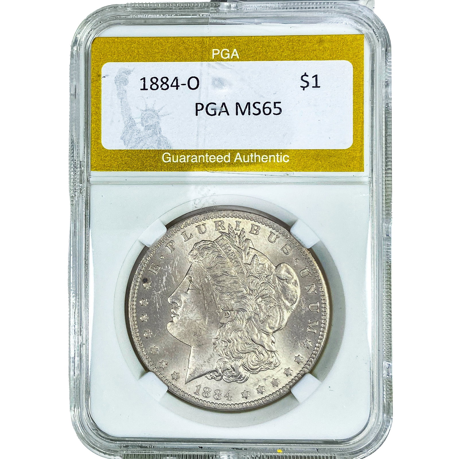 1884-O Morgan Silver Dollar PGA MS65: 1884-O Morgan Silver Dollar PGA MS65