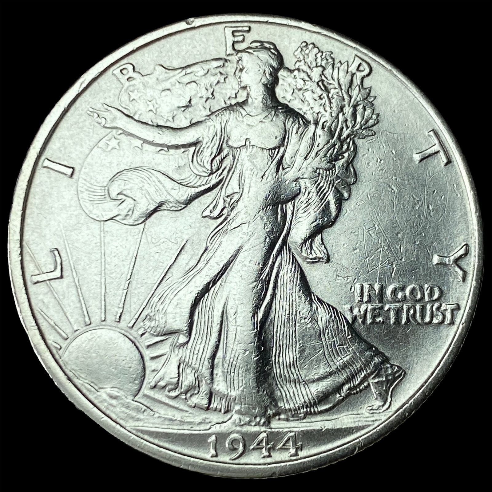 1944-S Silver Half Dollar CHOICE AU: 1944-S Silver Half Dollar CHOICE AU