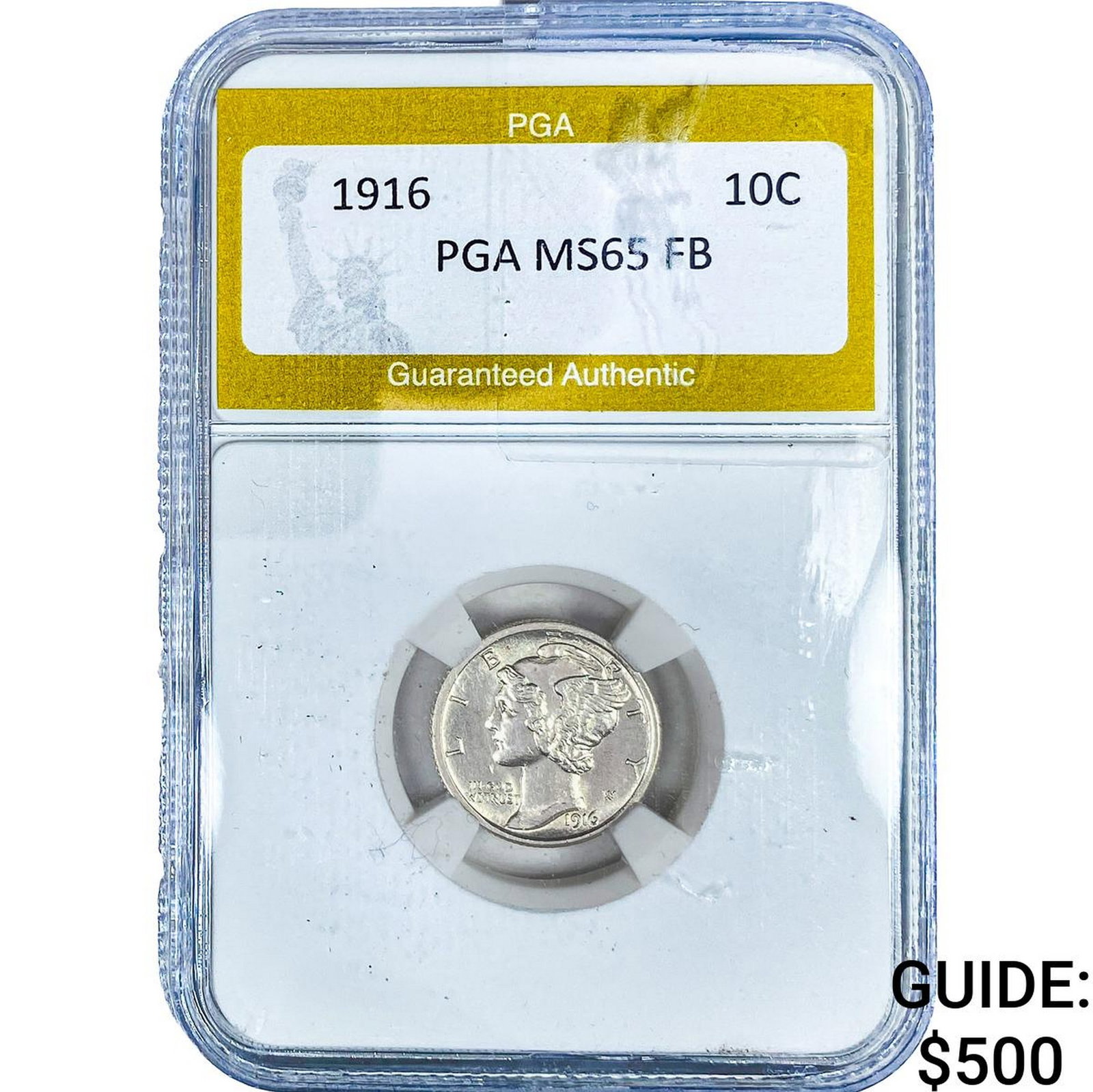 1916 Mercury Silver Dime PGA MS65: 1916 Mercury Silver Dime PGA MS65