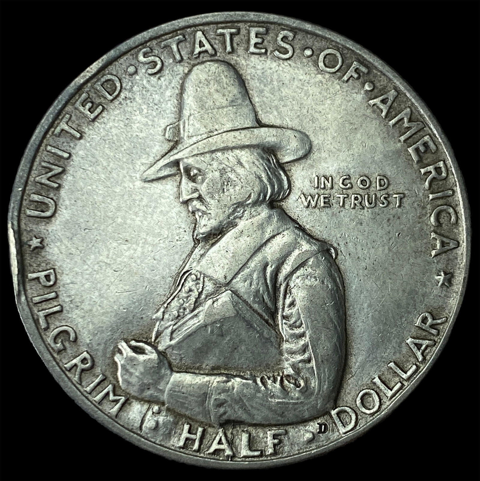 1920 Silver Pilgrim Half Dollar CHOICE AU: 1920 Silver Pilgrim Half Dollar CHOICE AU