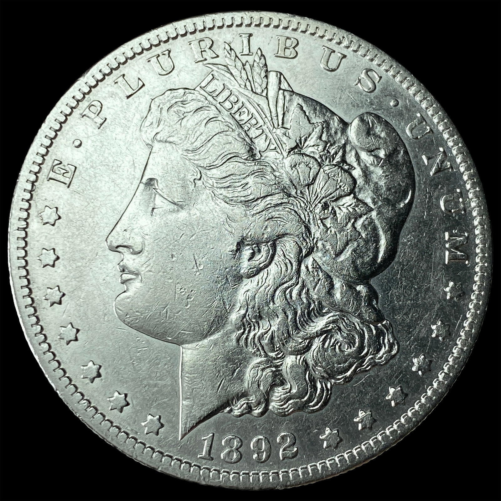 1892-S RARE DATE Silver Morgan Dollar CLOSELY UNCIRCULATED: 1892-S RARE DATE Silver Morgan Dollar CLOSELY UNCIRCULATED
