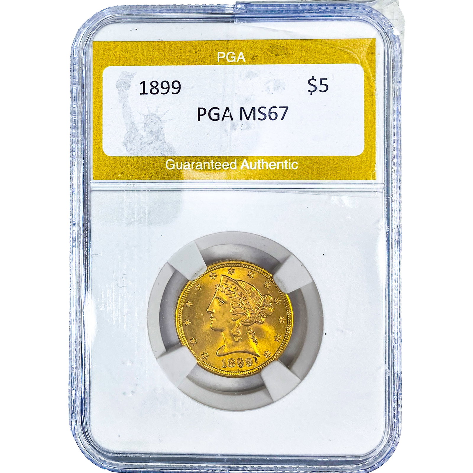 1899 $5 Gold Half Eagle PGA MS67: 1899 $5 Gold Half Eagle PGA MS67
