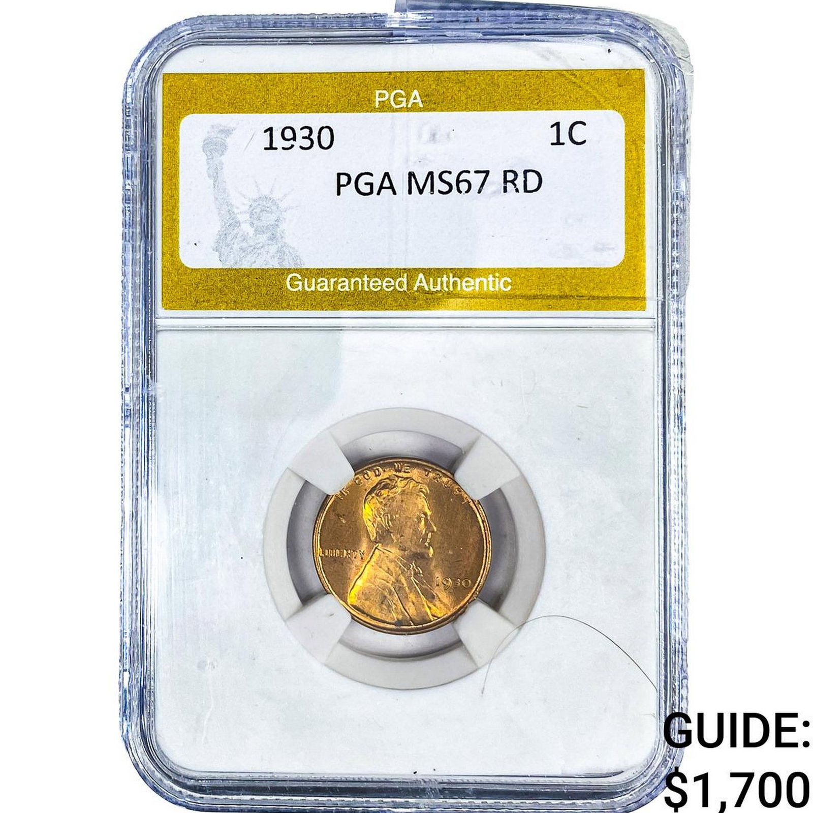 1930 Wheat Cent PGA MS67 RD: 1930 Wheat Cent PGA MS67 RD