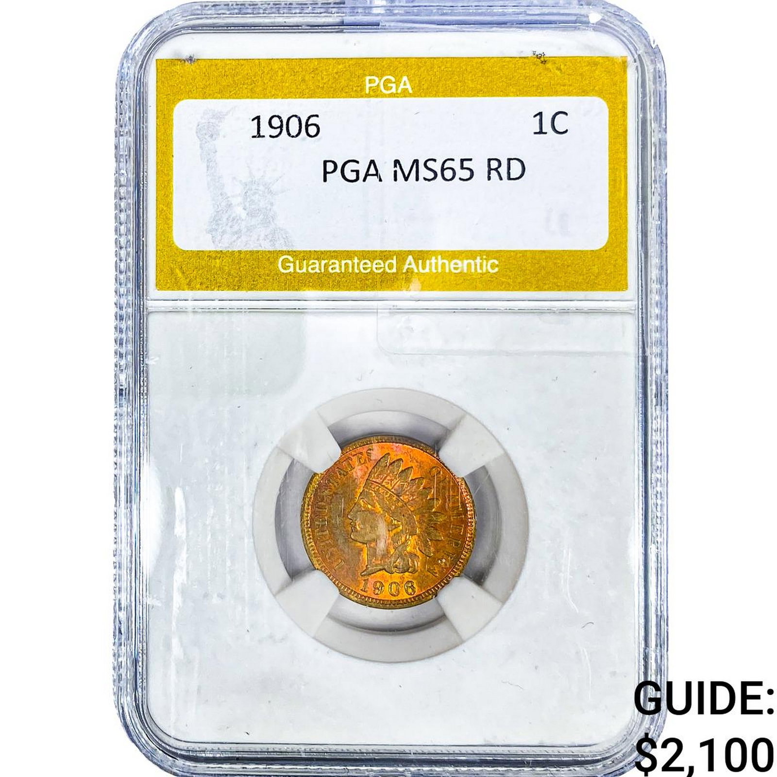 1906 Indian Head Cent PGA MS65 RD: 1906 Indian Head Cent PGA MS65 RD