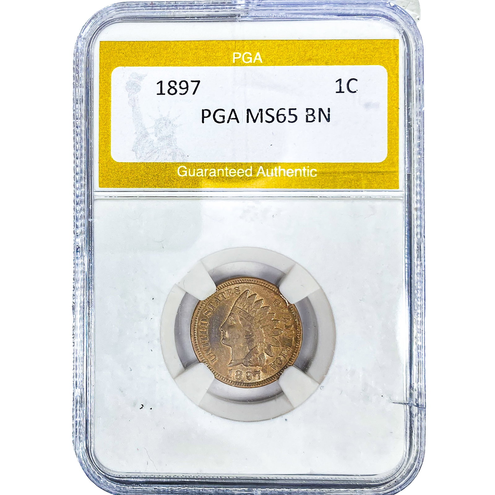 1897 Indian Head Cent PGA MS65 BN: 1897 Indian Head Cent PGA MS65 BN