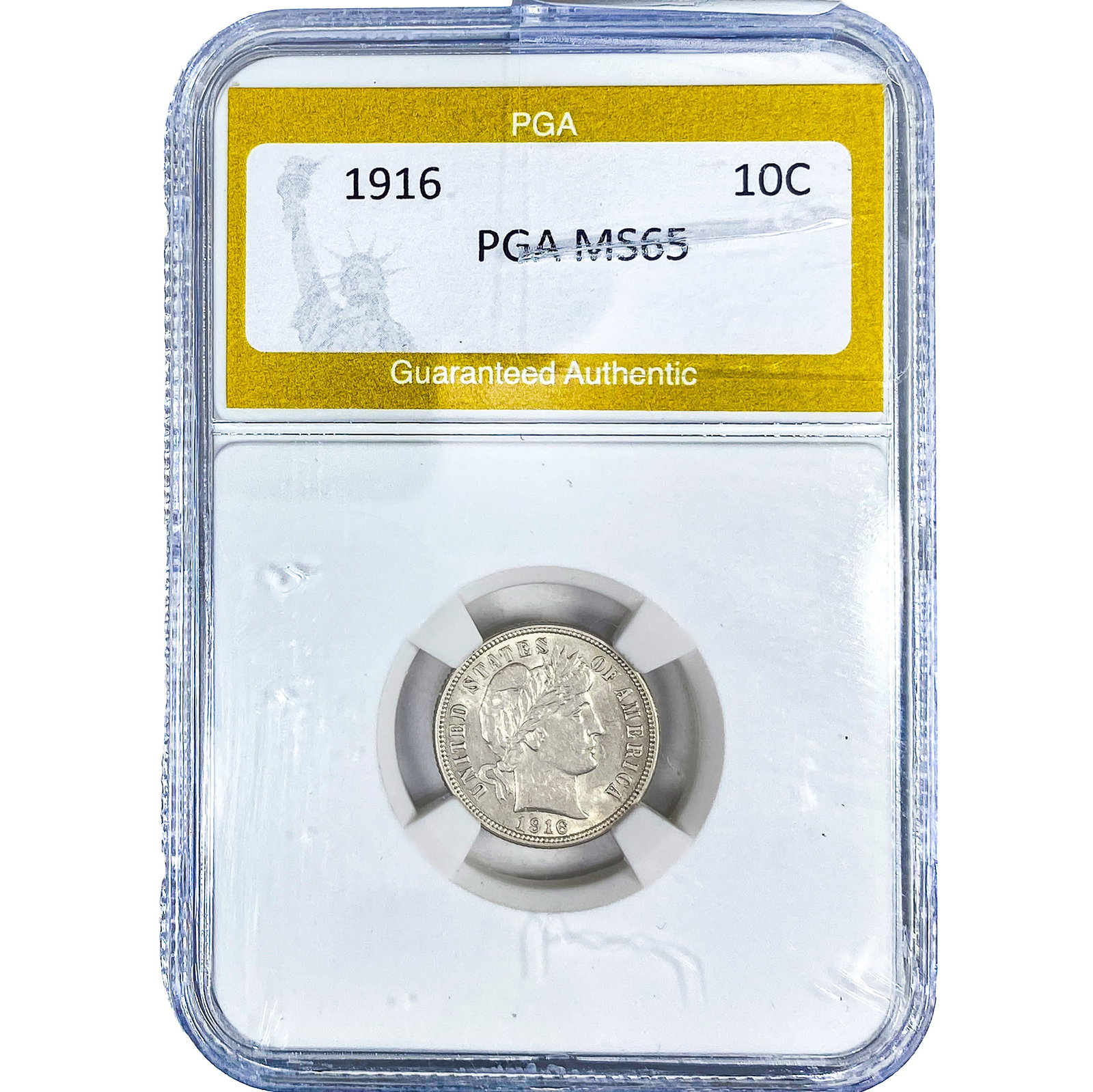 1916 Mercury Silver Dime PGA MS65: 1916 Mercury Silver Dime PGA MS65