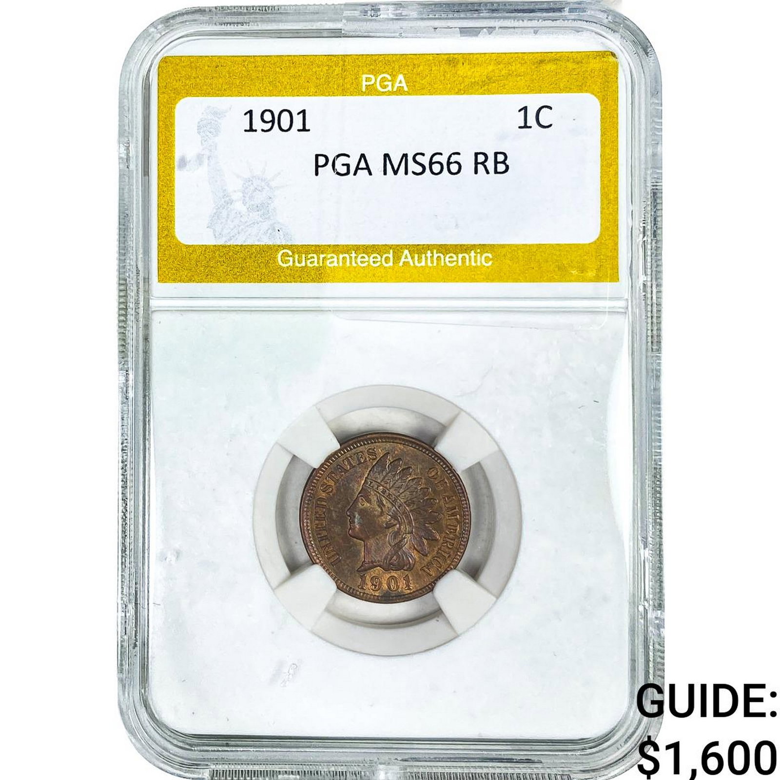 1901 Indian Head Cent PGA MS66 RB: 1901 Indian Head Cent PGA MS66 RB