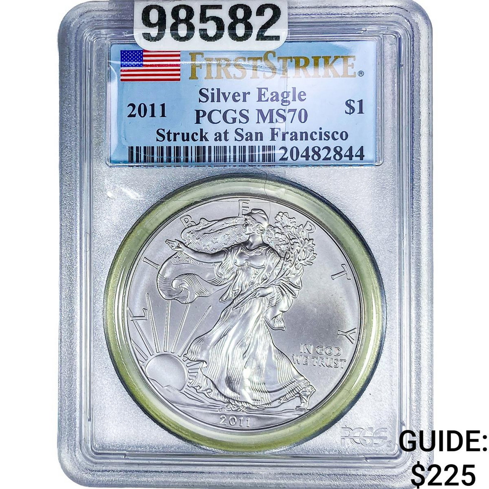 2011 Silver Eagle PCGS MS70: 2011 Silver Eagle PCGS MS70