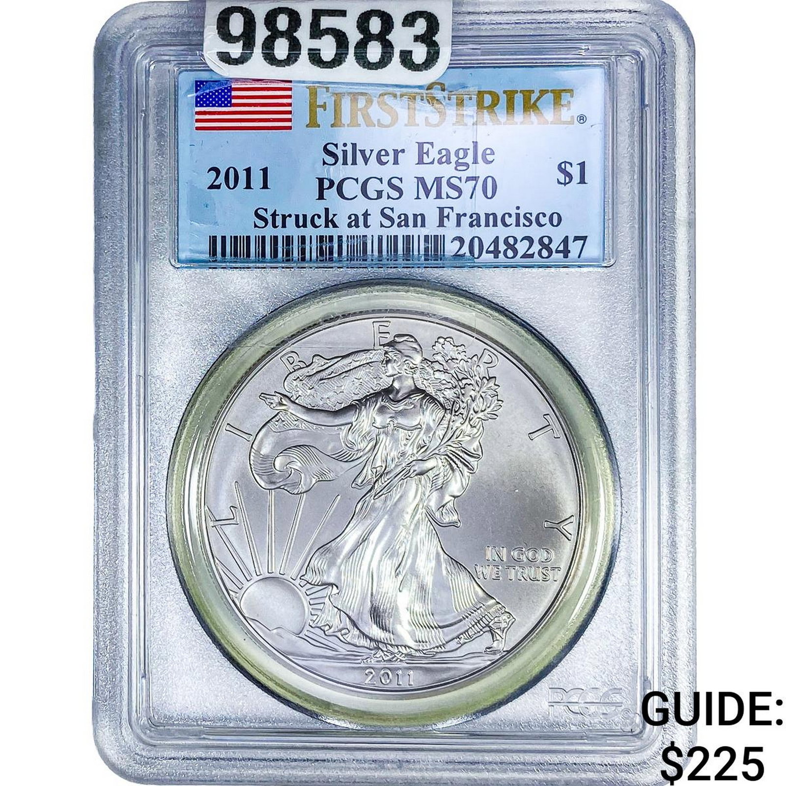 2011 Silver Eagle PCGS MS70: 2011 Silver Eagle PCGS MS70