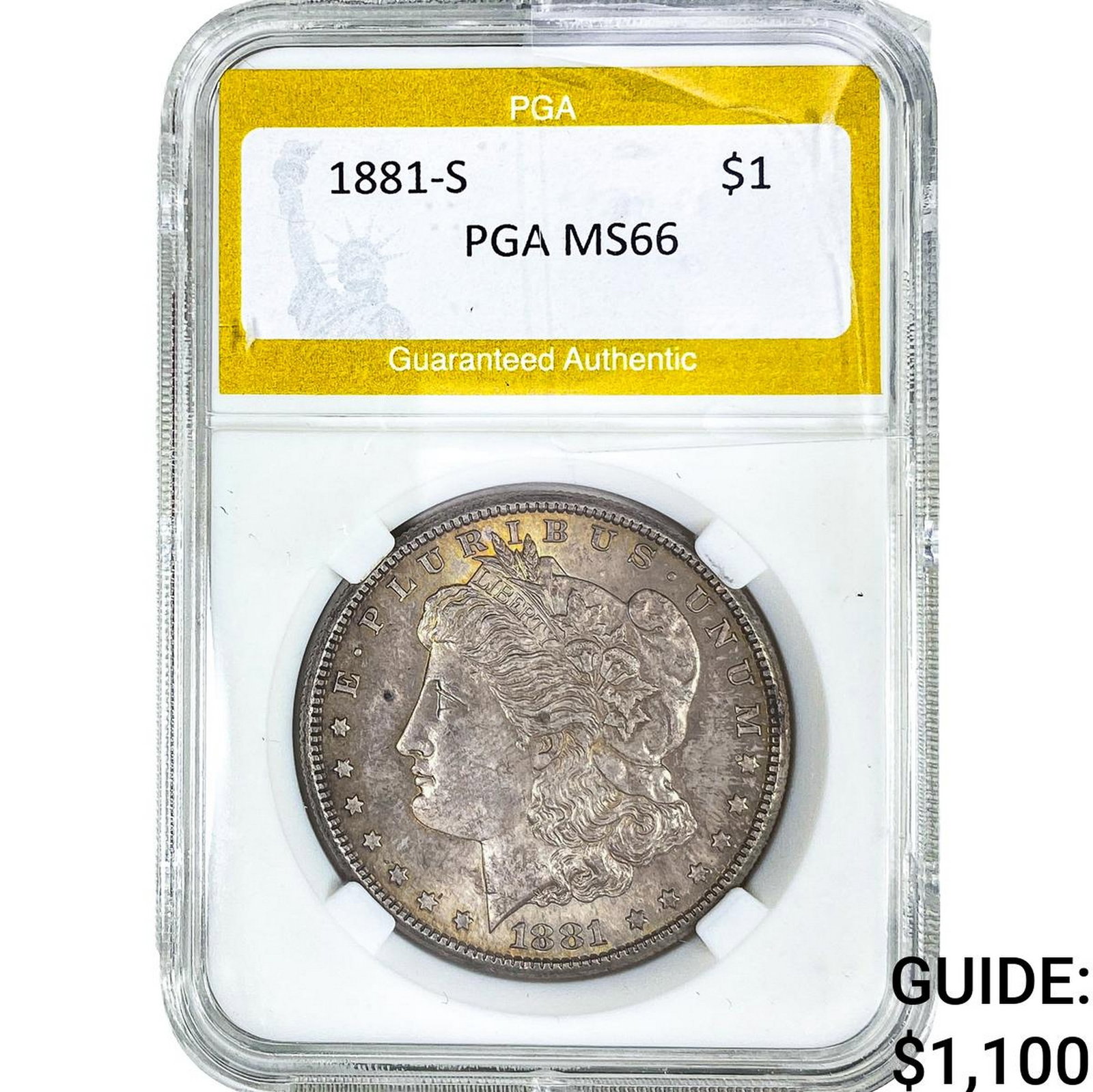 1881-S Morgan Silver Dollar PGA MS66: 1881-S Morgan Silver Dollar PGA MS66
