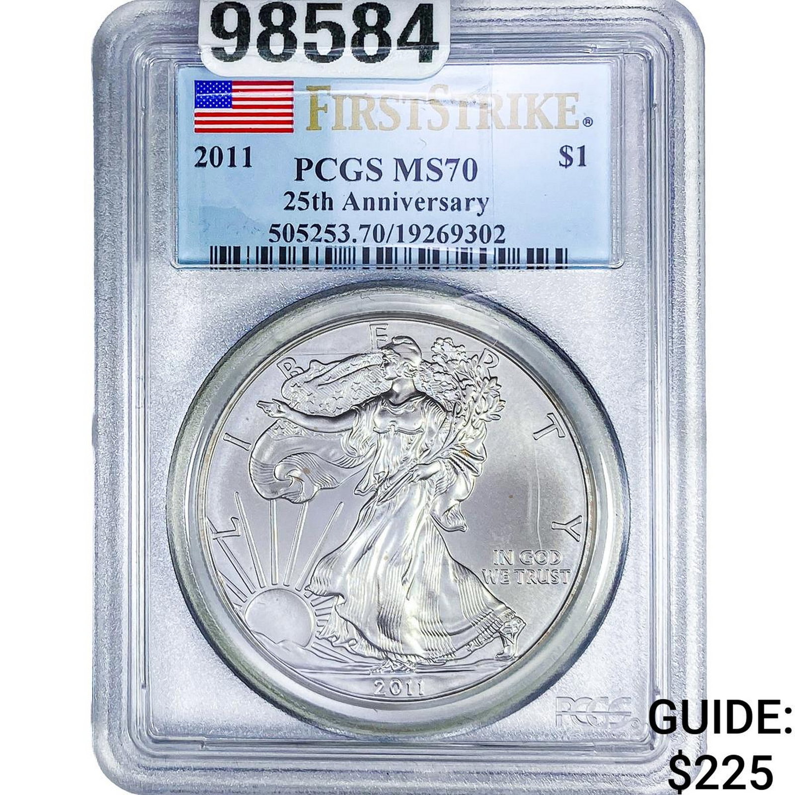 2011 Silver Eagle PCGS MS70: 2011 Silver Eagle PCGS MS70