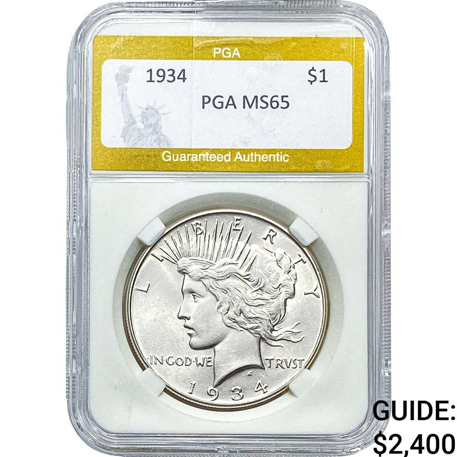 1934 Silver Peace Dollar PGA MS65 (1 of 2)