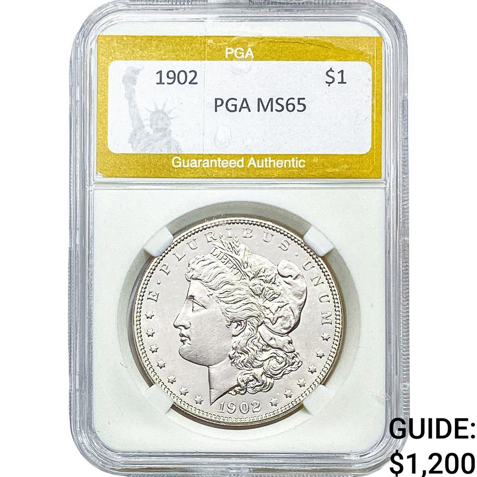 1902 Morgan Silver Dollar PGA MS65: 1902 Morgan Silver Dollar PGA MS65