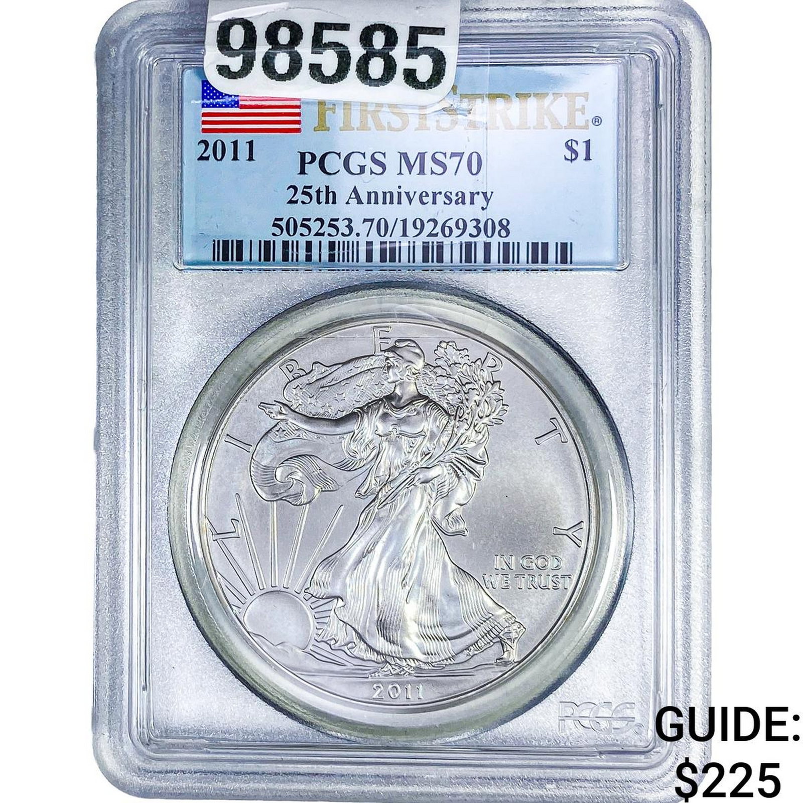 2011 Silver Eagle PCGS MS70: 2011 Silver Eagle PCGS MS70