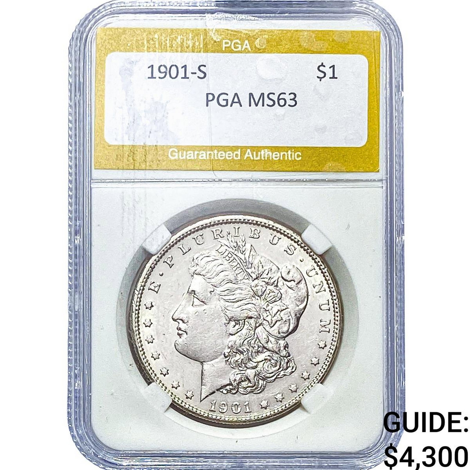 1901-S Morgan Silver Dollar PGA MS63: 1901-S Morgan Silver Dollar PGA MS63