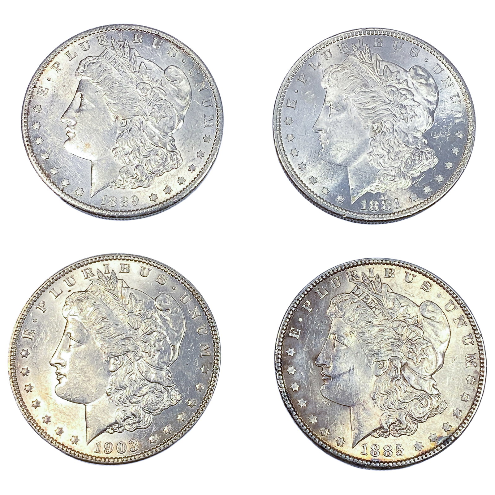 [4 Coins] 1881-1901 Morgan Silver Dollar (1 of 2)