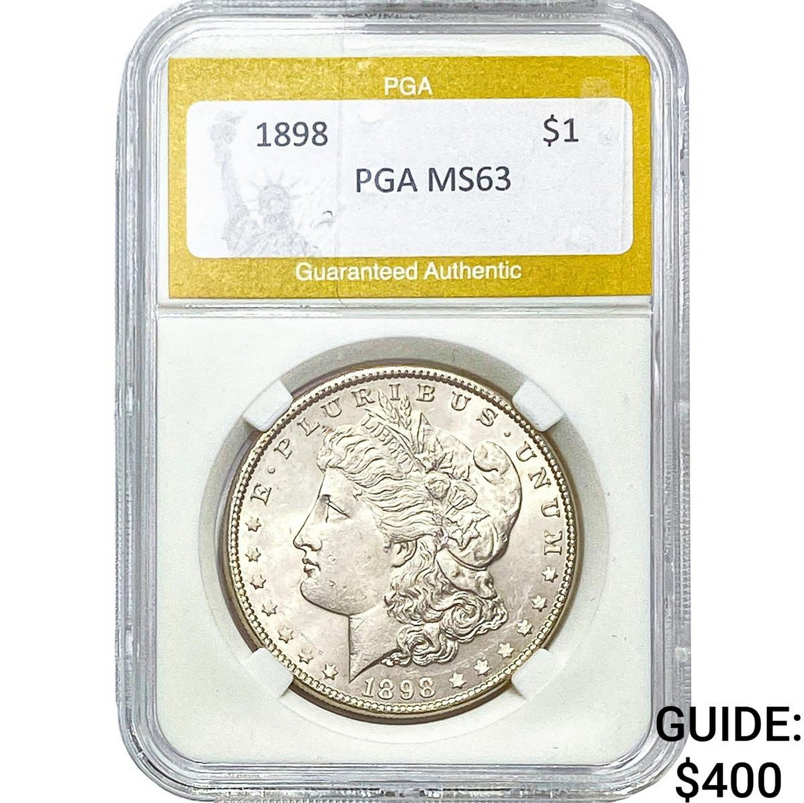 1898 Morgan Silver Dollar PGA MS63: 1898 Morgan Silver Dollar PGA MS63
