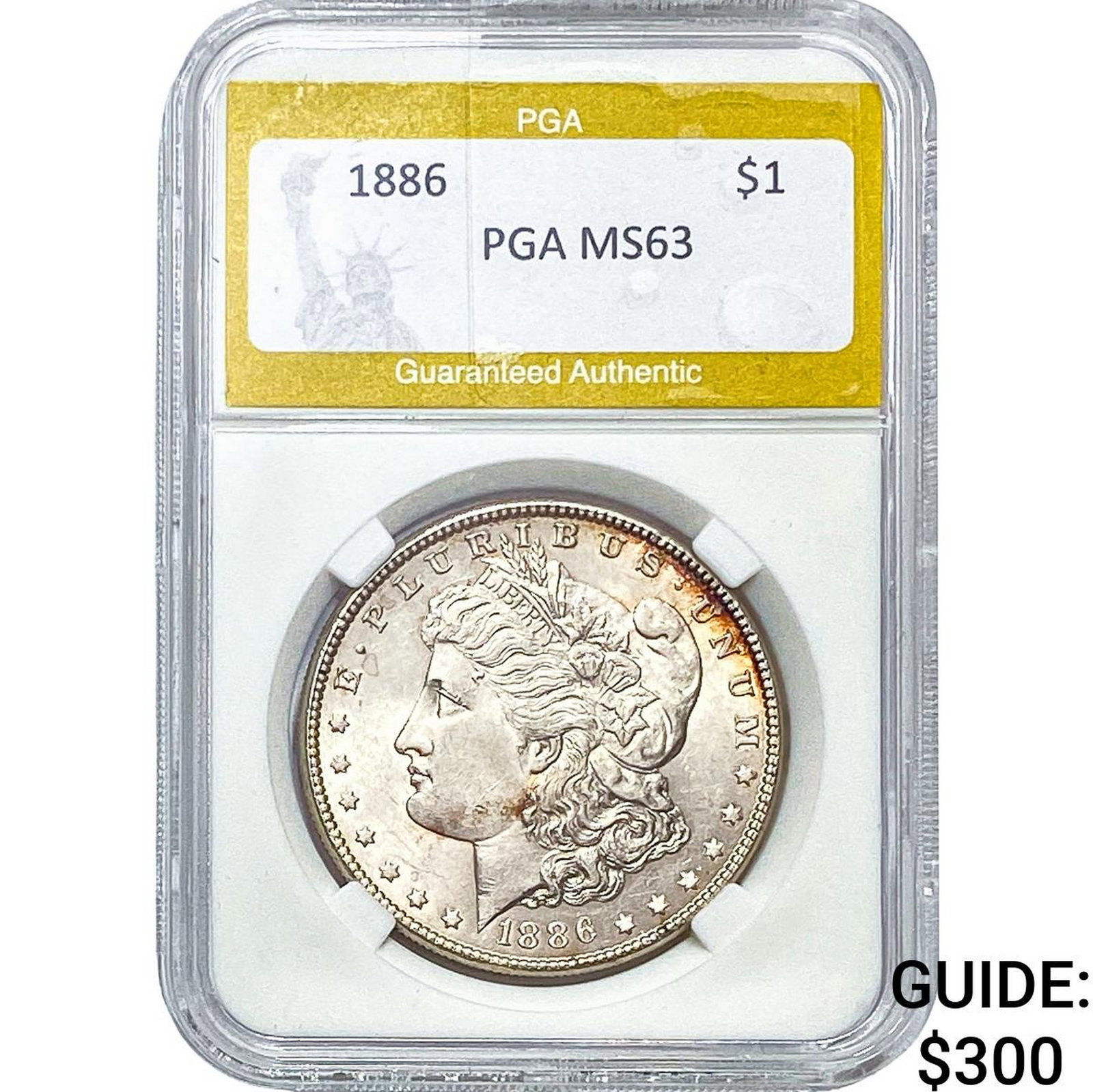 1886 Morgan Silver Dollar PGA MS63: 1886 Morgan Silver Dollar PGA MS63