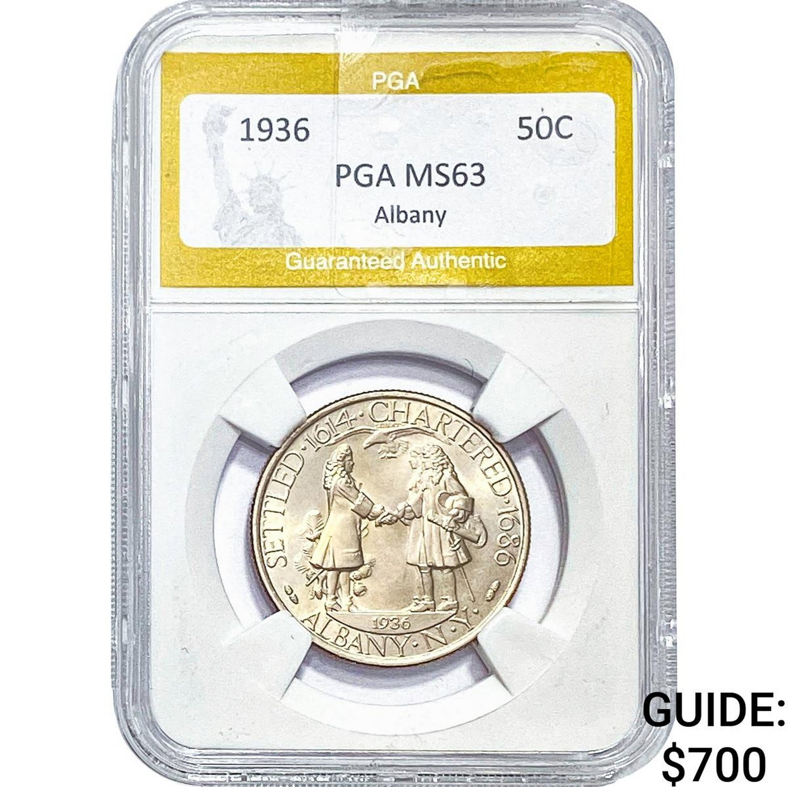 1936 Albany Half Dollar PGA MS63: 1936 Albany Half Dollar PGA MS63