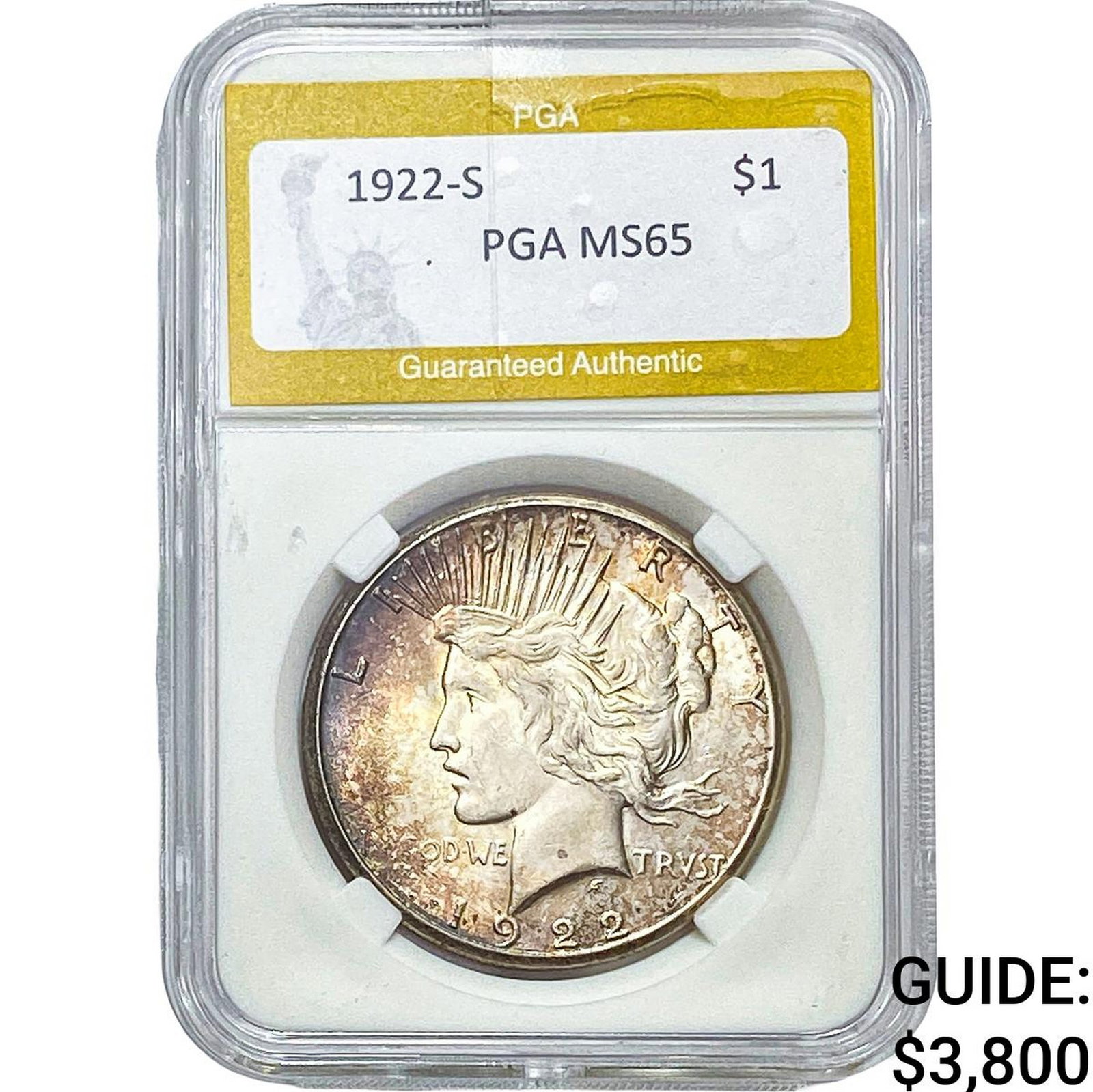 1922-S Silver Peace Dollar PGA MS65 (1 of 2)