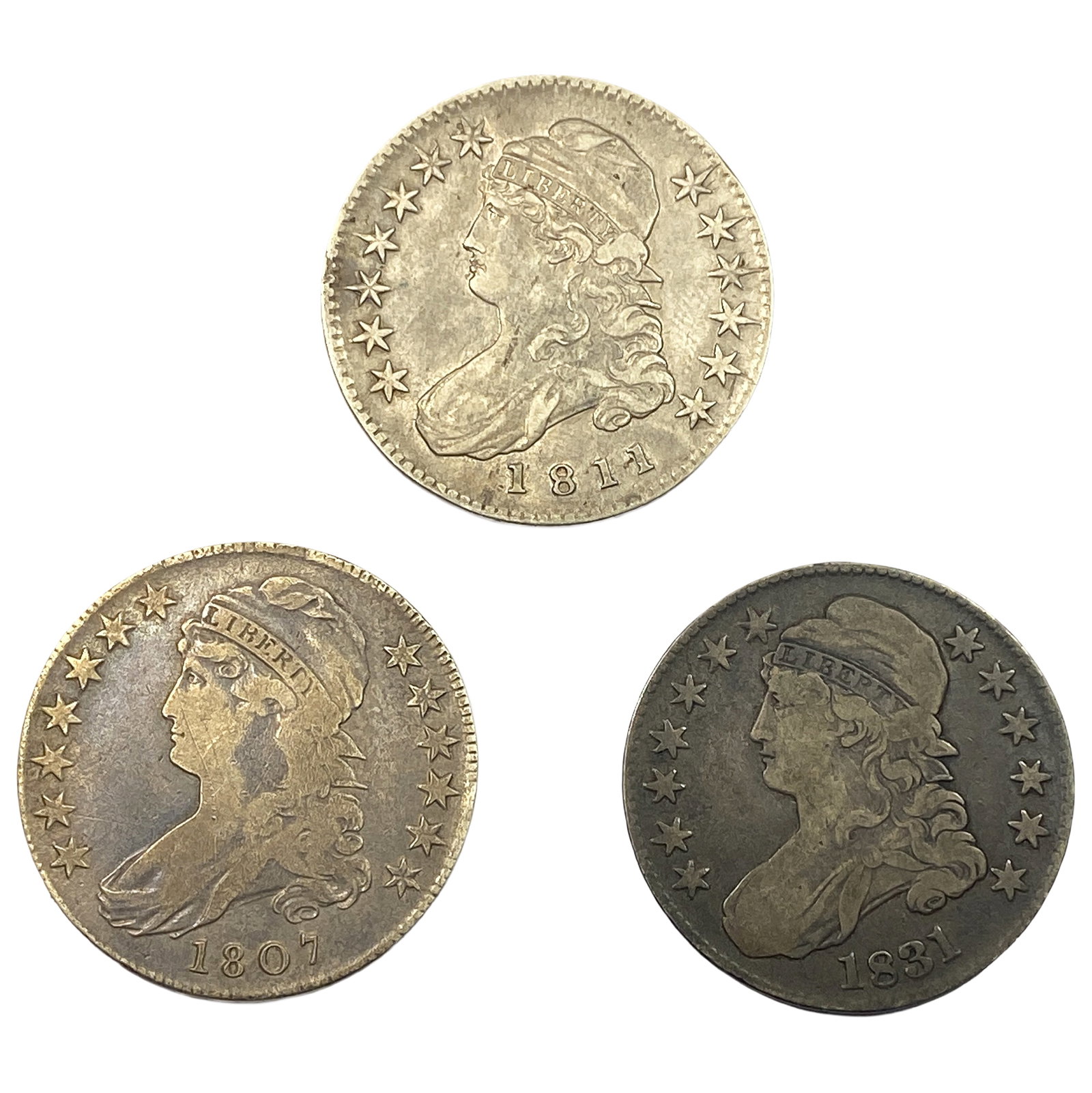 [3 Coins] 1807-1831 Capped Bust Half Dollar (1 of 2)