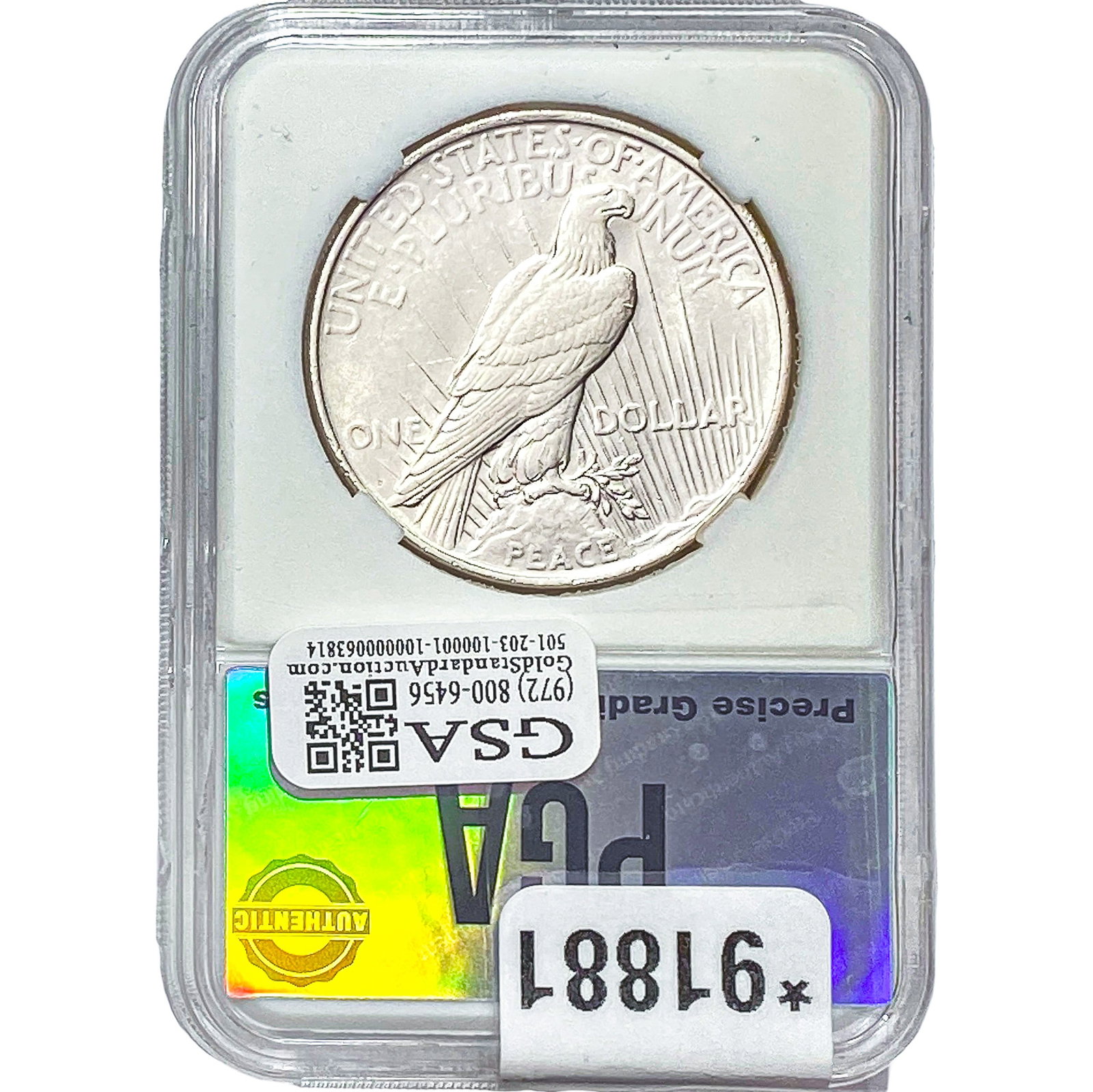 1927-D Silver Peace Dollar PGA MS63 - 2