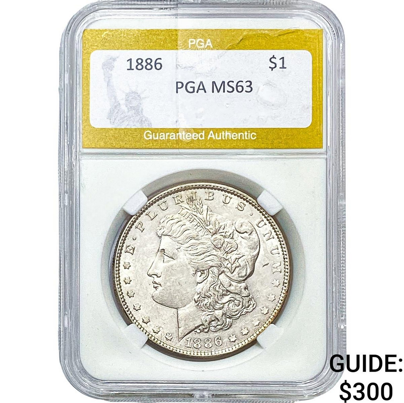 1886 Morgan Silver Dollar PGA MS63: 1886 Morgan Silver Dollar PGA MS63
