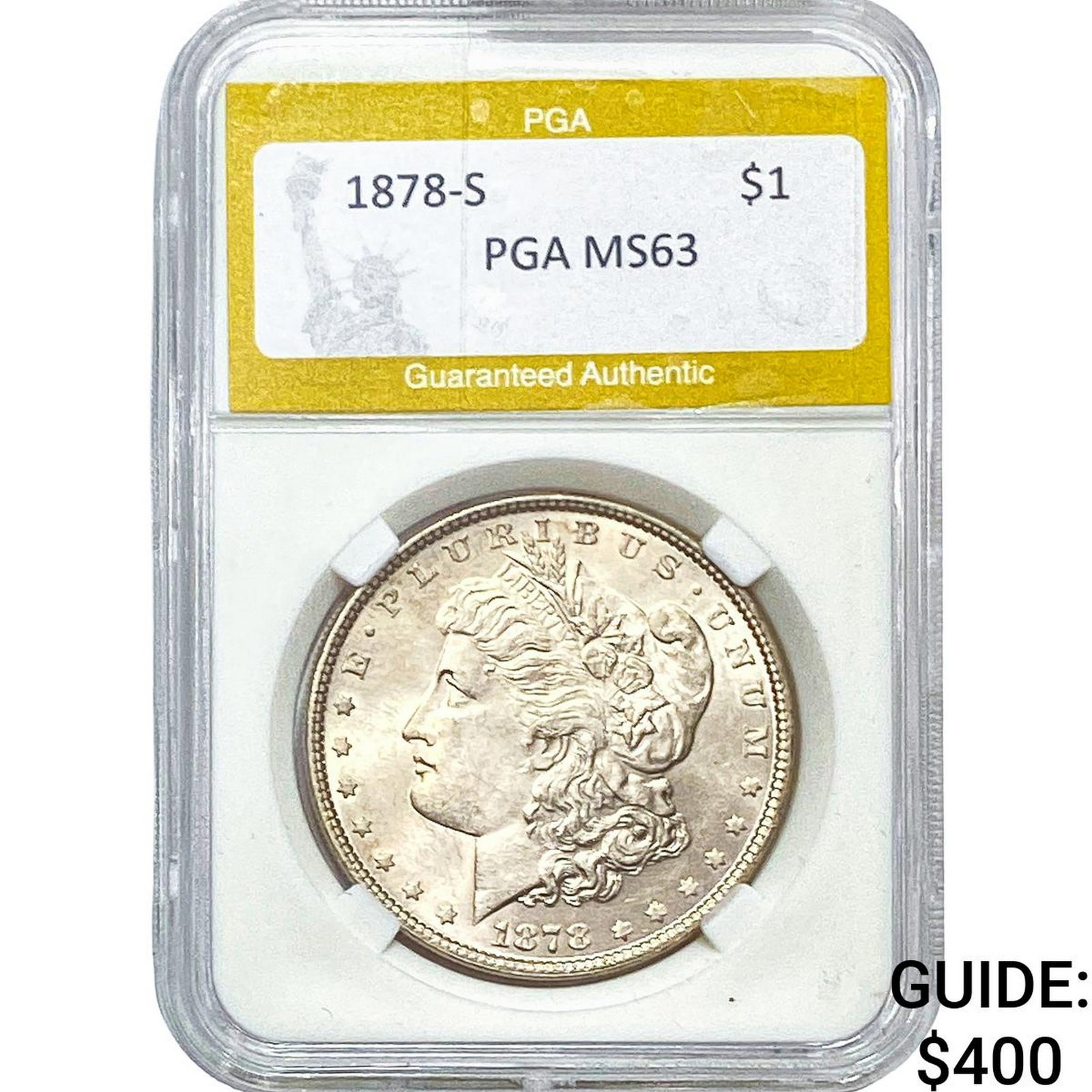 1878-S Morgan Silver Dollar PGA MS63: 1878-S Morgan Silver Dollar PGA MS63