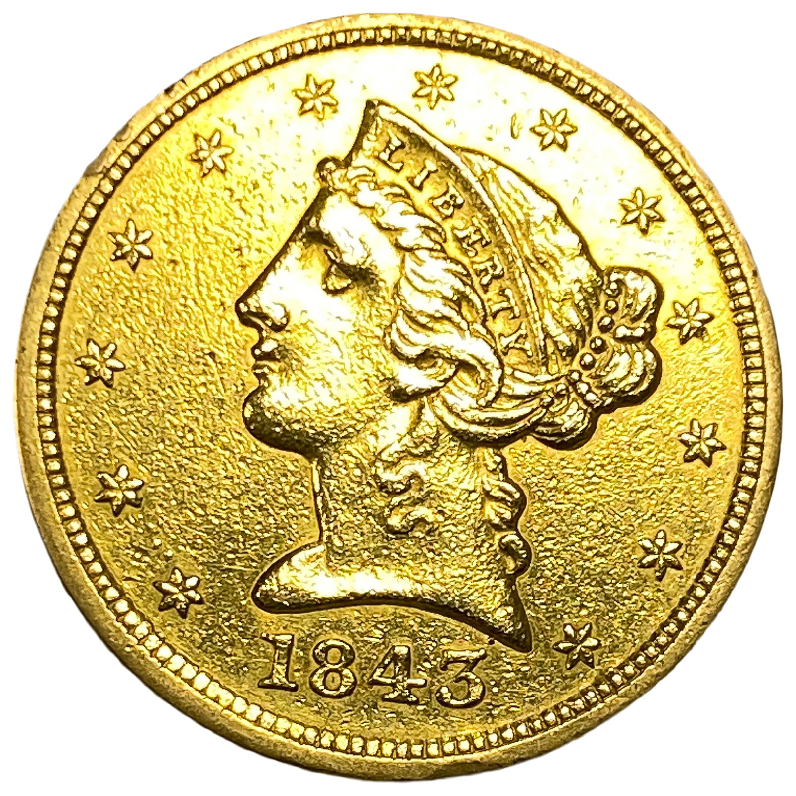 1843-D $5 Gold Half Eagle: 1843-D $5 Gold Half Eagle