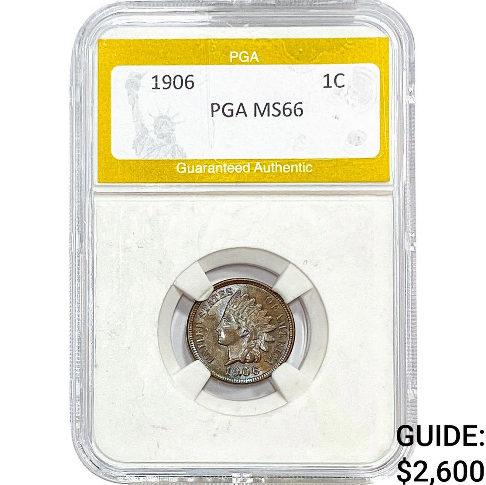 1906 Indian Head Cent PGA MS66: 1906 Indian Head Cent PGA MS66