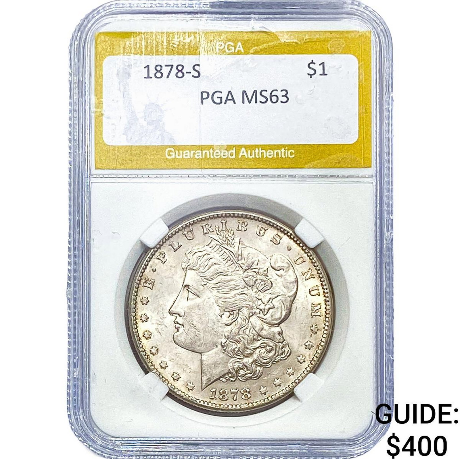 1878-S Morgan Silver Dollar PGA MS63: 1878-S Morgan Silver Dollar PGA MS63