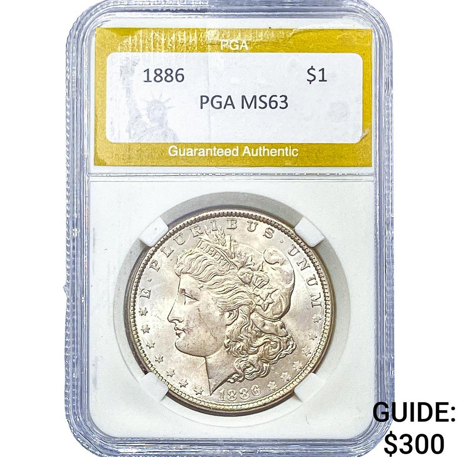 1886 Morgan Silver Dollar PGA MS63: 1886 Morgan Silver Dollar PGA MS63