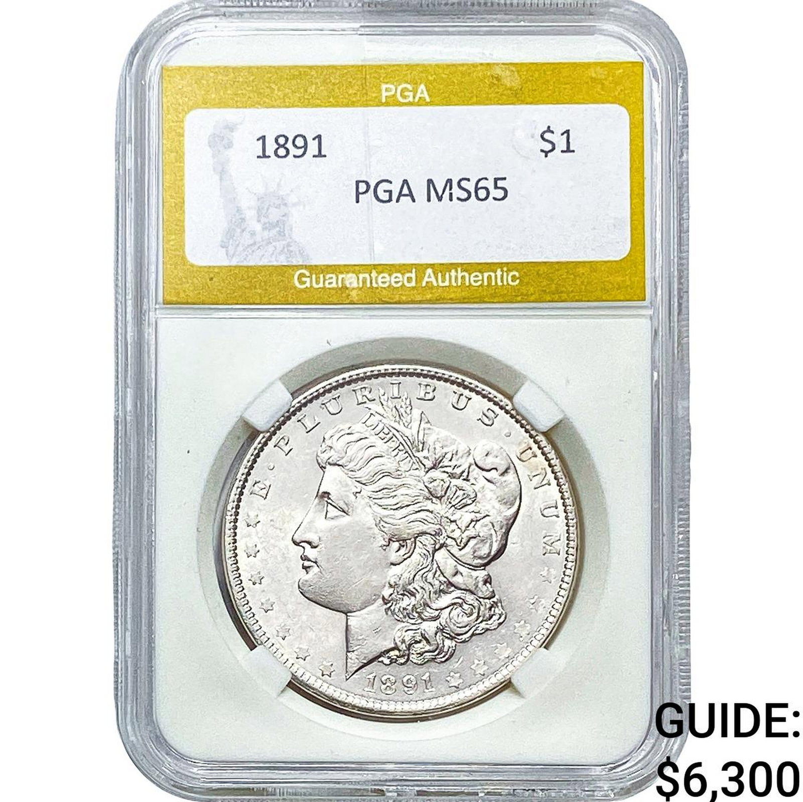 1891 Morgan Silver Dollar PGA MS65: 1891 Morgan Silver Dollar PGA MS65