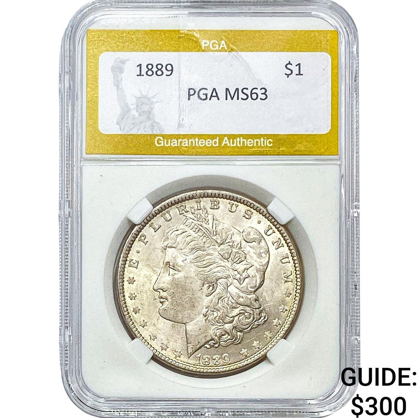 1889 Morgan Silver Dollar PGA MS63: 1889 Morgan Silver Dollar PGA MS63