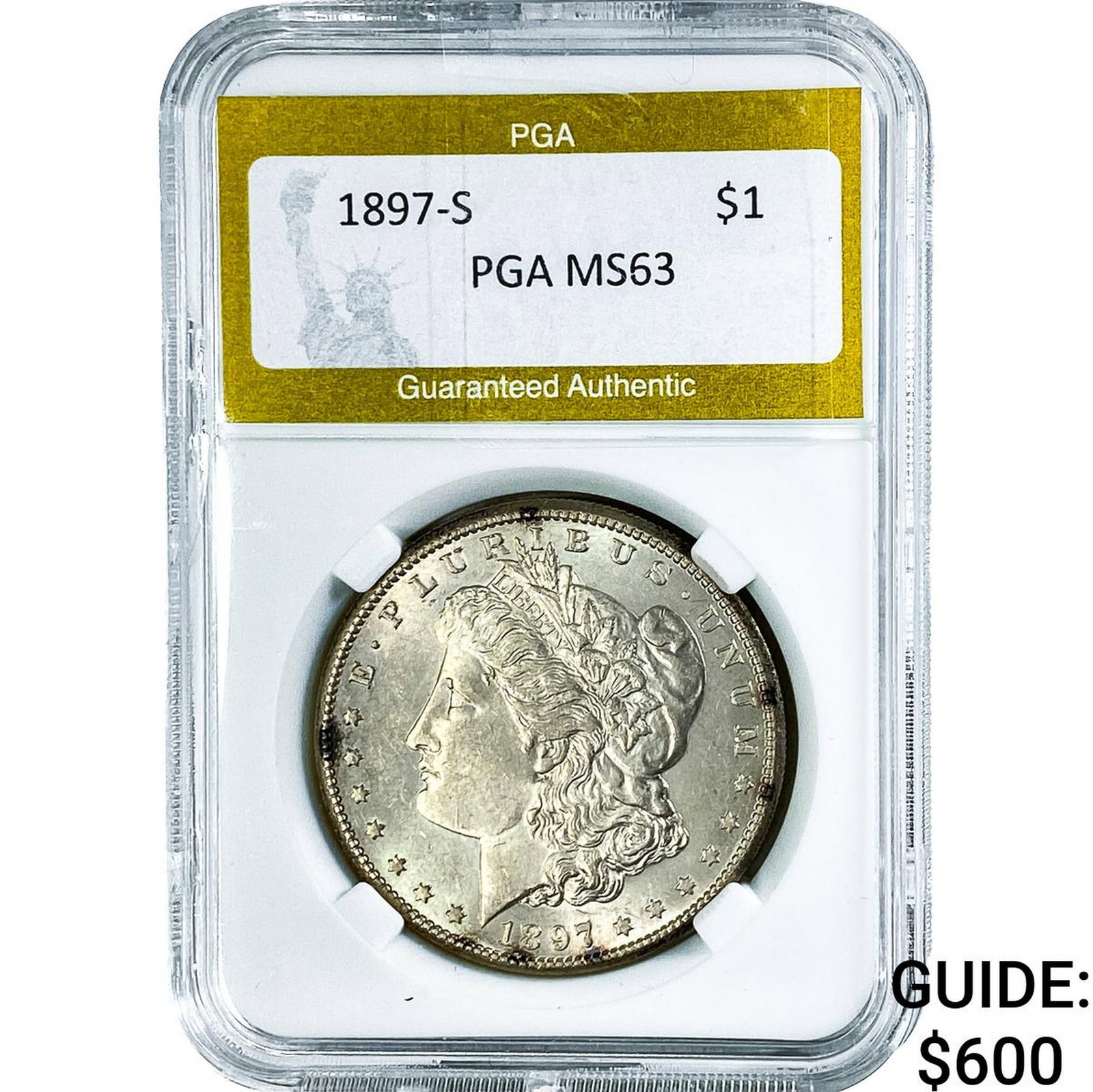 1897-S Morgan Silver Dollar PGA MS63: 1897-S Morgan Silver Dollar PGA MS63