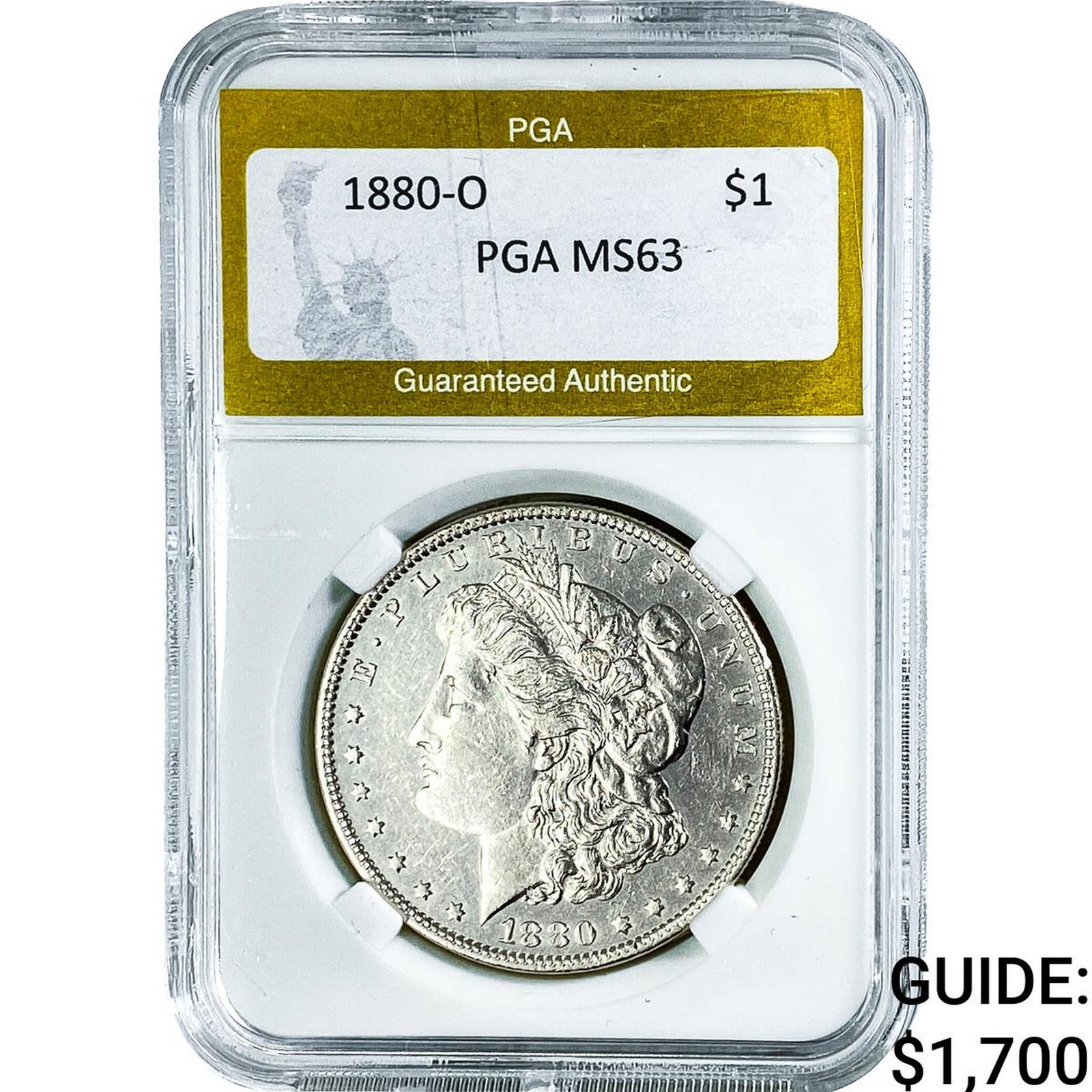 1880-O Morgan Silver Dollar PGA MS63: 1880-O Morgan Silver Dollar PGA MS63